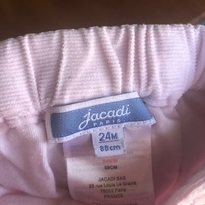 Jacadi pink velvet trousers